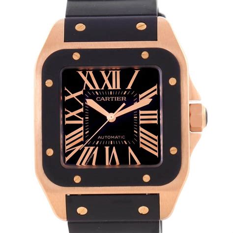 cartier santos 100 rubber strap review|cartier anto 100 price.